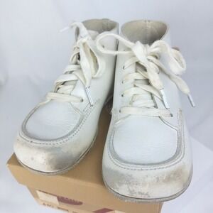 Vintage Child Life Baby Shoes High Boot White Leather Walking  Size 3.5 D 440